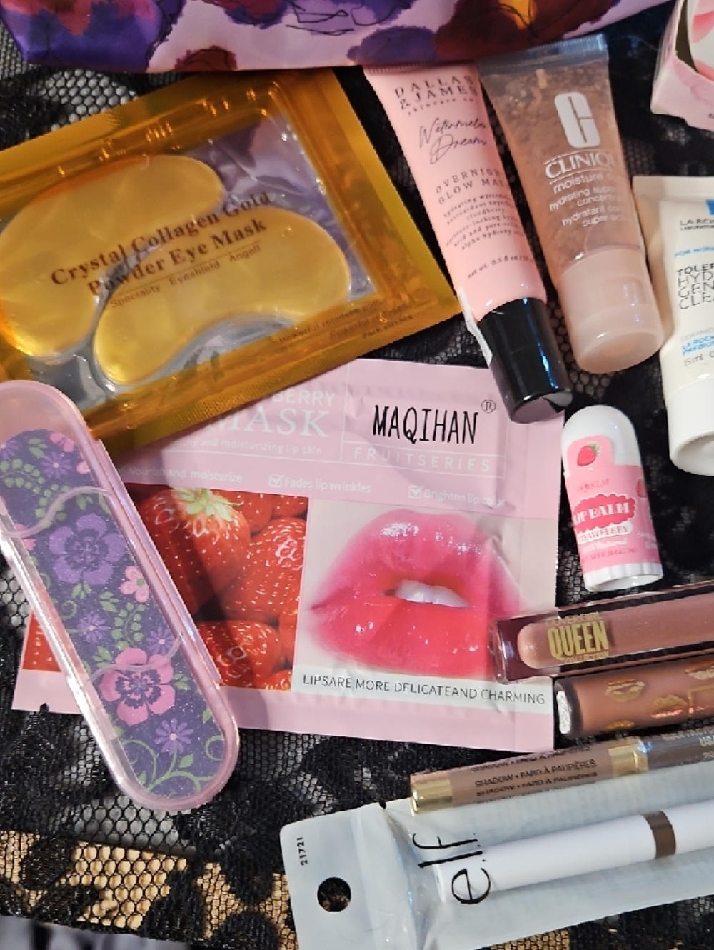 Floral Cosmetic Bag + Assorted Beauty Hydration Lot - Picture 4 of 6